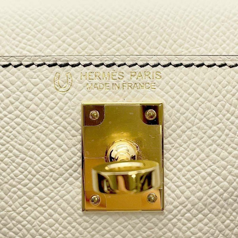 エルメス ハンドバッグ ミニケリードゥ 外縫い クレ/ブラック/ゴールド金具 エプソン W刻印 2wayショルダー 黒 SPO