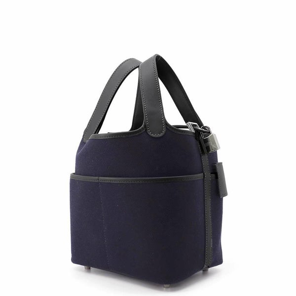 エルメス ハンドバッグ ピコタンロックPM カーゴ ブルーマリン/キャバン/シルバー金具 トワルゴエラン/スイフト W刻印