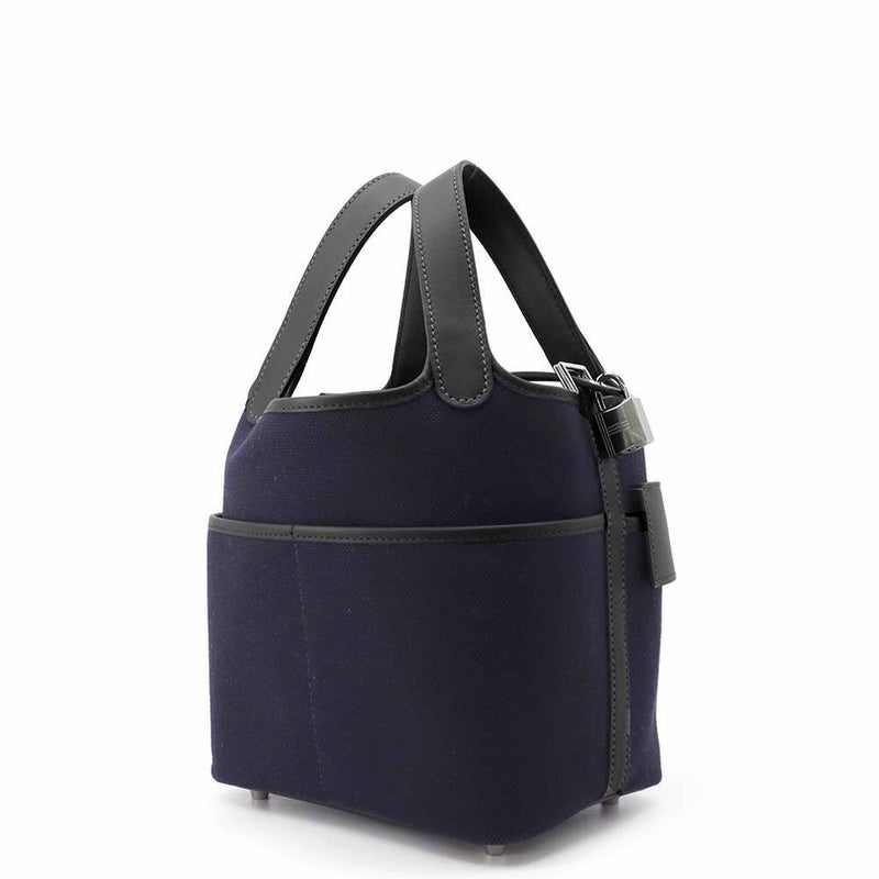 エルメス ハンドバッグ ピコタンロックPM カーゴ ブルーマリン/キャバン/シルバー金具 トワルゴエラン/スイフト W刻印