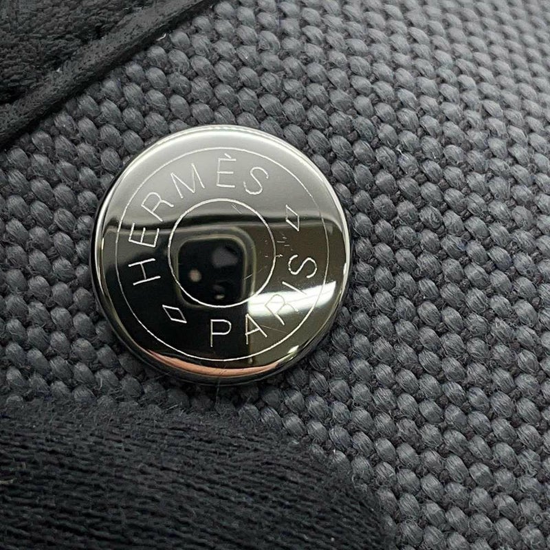 エルメス トートバッグ ガーデンパーティTPM アルドワーズ/ブラック/シルバー金具 トワルミリタリー/ネゴンダ W刻印 黒