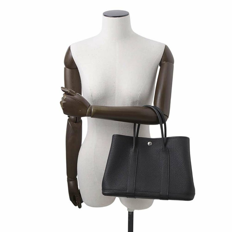 エルメス トートバッグ ガーデンパーティTPM ブラック/シルバー金具 ネゴンダ W刻印 黒
