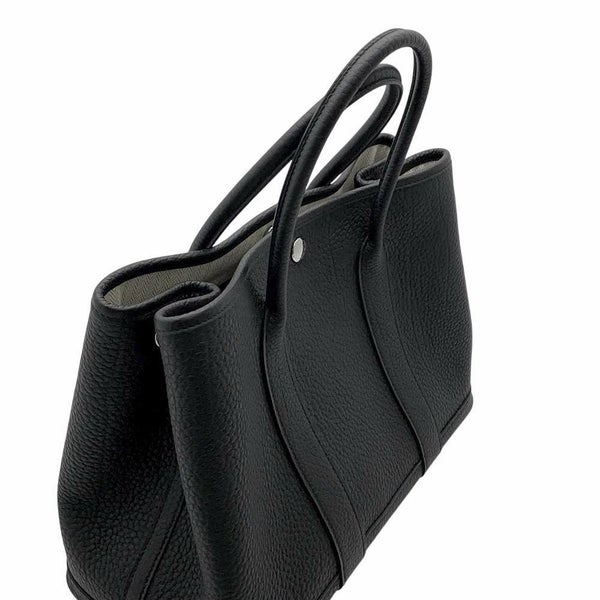 エルメス トートバッグ ガーデンパーティTPM ブラック/シルバー金具 ネゴンダ W刻印 黒
