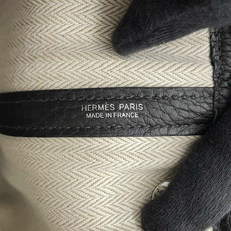 エルメス トートバッグ ガーデンパーティTPM ブラック/シルバー金具 ネゴンダ W刻印 黒