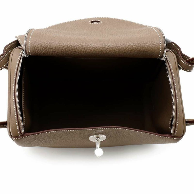エルメス リンディ26 エトゥープ/シルバー金具 トリヨンクレマンス W刻印 HERMES 2wayショルダー