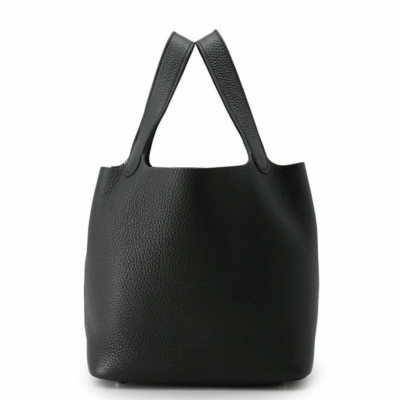 エルメス ハンドバッグ ピコタンロックMM ブラック/シルバー金具 トリヨンクレマンス B刻印 黒