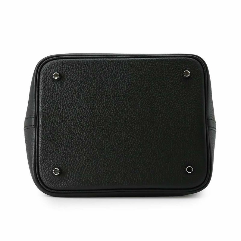エルメス ハンドバッグ ピコタンロックMM ブラック/シルバー金具 トリヨンクレマンス B刻印 黒