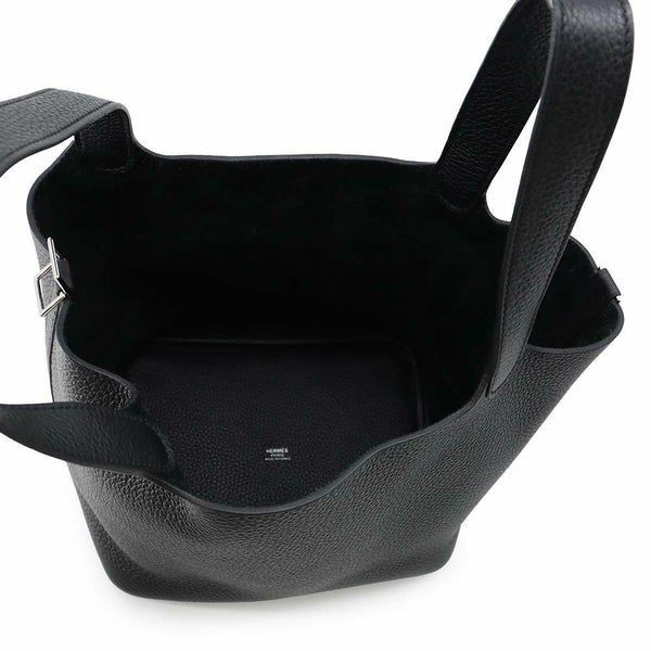 エルメス ハンドバッグ ピコタンロックMM ブラック/シルバー金具 トリヨンクレマンス B刻印 黒