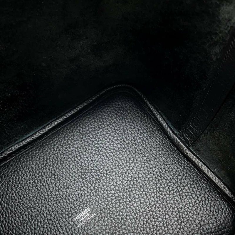 エルメス ハンドバッグ ピコタンロックMM ブラック/シルバー金具 トリヨンクレマンス B刻印 黒