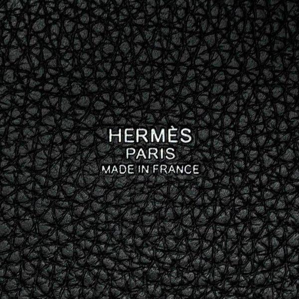 エルメス ハンドバッグ ピコタンロックMM ブラック/シルバー金具 トリヨンクレマンス B刻印 黒