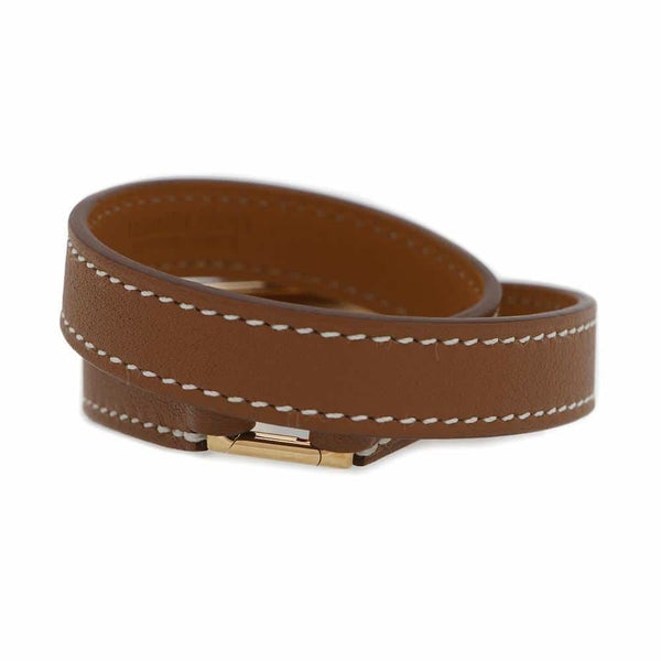 エルメス ブレスレット コリエドシアン リヴァル ドゥブルトゥール ゴールド/ピンクゴールド金具 スイフト サイズT1 U刻印