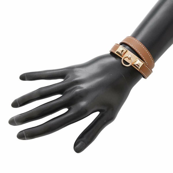 エルメス ブレスレット コリエドシアン リヴァル ドゥブルトゥール ゴールド/ピンクゴールド金具 スイフト サイズT1 U刻印