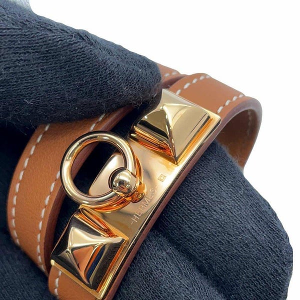 エルメス ブレスレット コリエドシアン リヴァル ドゥブルトゥール ゴールド/ピンクゴールド金具 スイフト サイズT1 U刻印