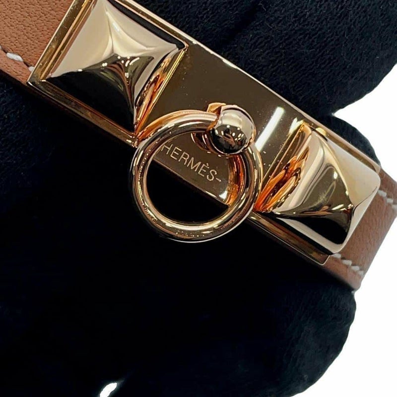 エルメス ブレスレット コリエドシアン リヴァル ドゥブルトゥール ゴールド/ピンクゴールド金具 スイフト サイズT1 U刻印