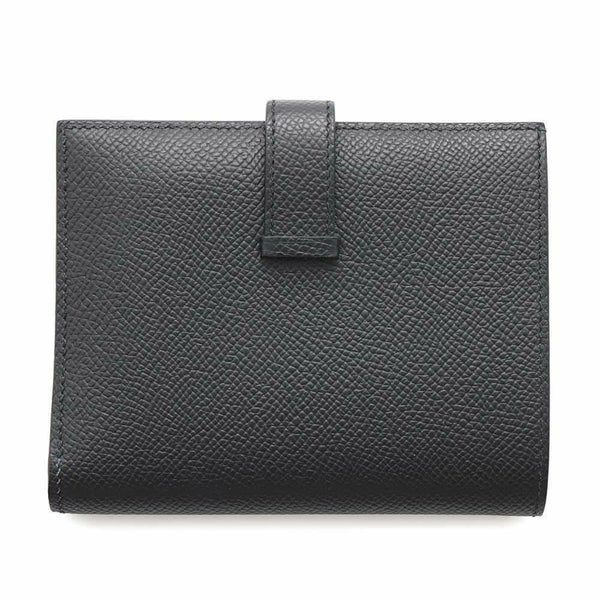 エルメス 二つ折り財布 ベアンコンパクト モノクローム ブラック/ブラック金具 エプソン B刻印 黒 ソーブラック