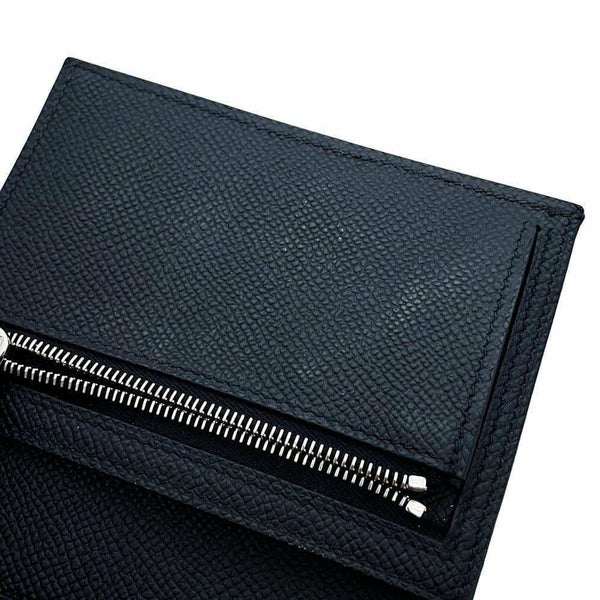 エルメス 二つ折り財布 ベアンコンパクト モノクローム ブラック/ブラック金具 エプソン B刻印 黒 ソーブラック