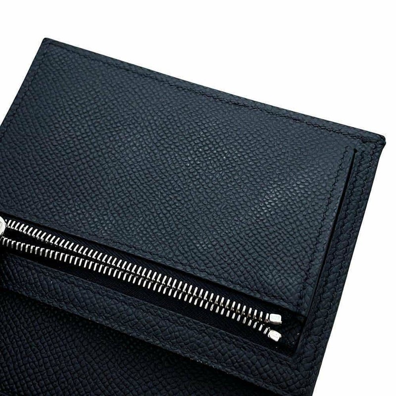 エルメス 二つ折り財布 ベアンコンパクト モノクローム ブラック/ブラック金具 エプソン B刻印 黒 ソーブラック