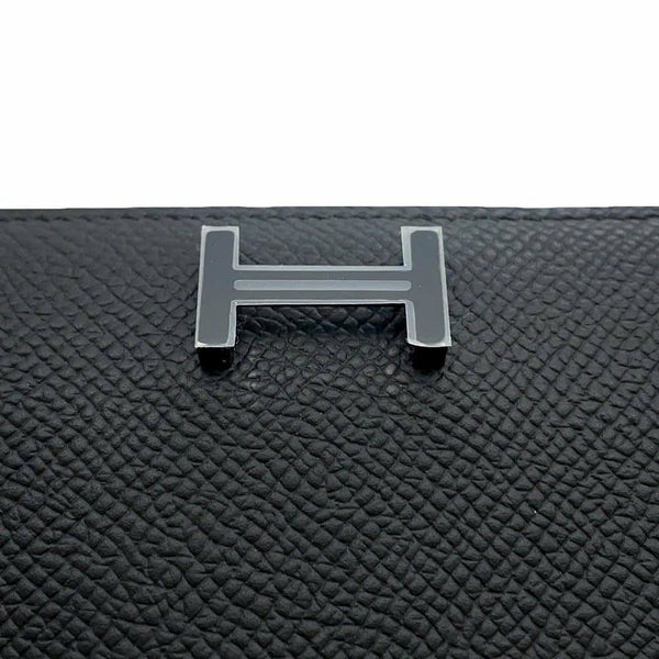 エルメス 二つ折り財布 ベアンコンパクト モノクローム ブラック/ブラック金具 エプソン B刻印 黒 ソーブラック