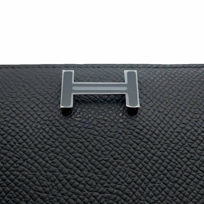 エルメス 二つ折り財布 ベアンコンパクト モノクローム ブラック/ブラック金具 エプソン B刻印 黒 ソーブラック