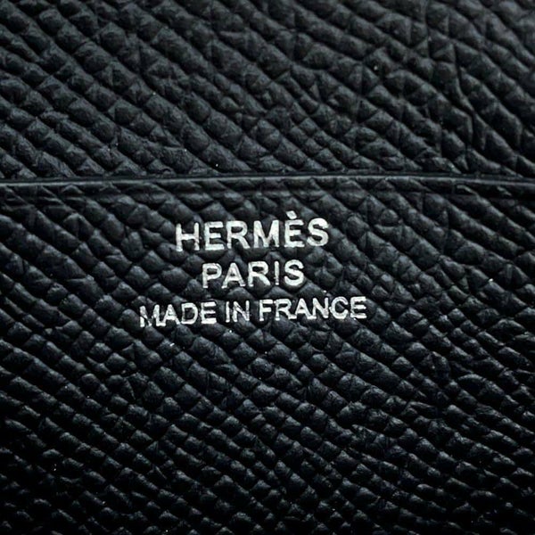 エルメス 二つ折り財布 ベアンコンパクト モノクローム ブラック/ブラック金具 エプソン B刻印 黒 ソーブラック