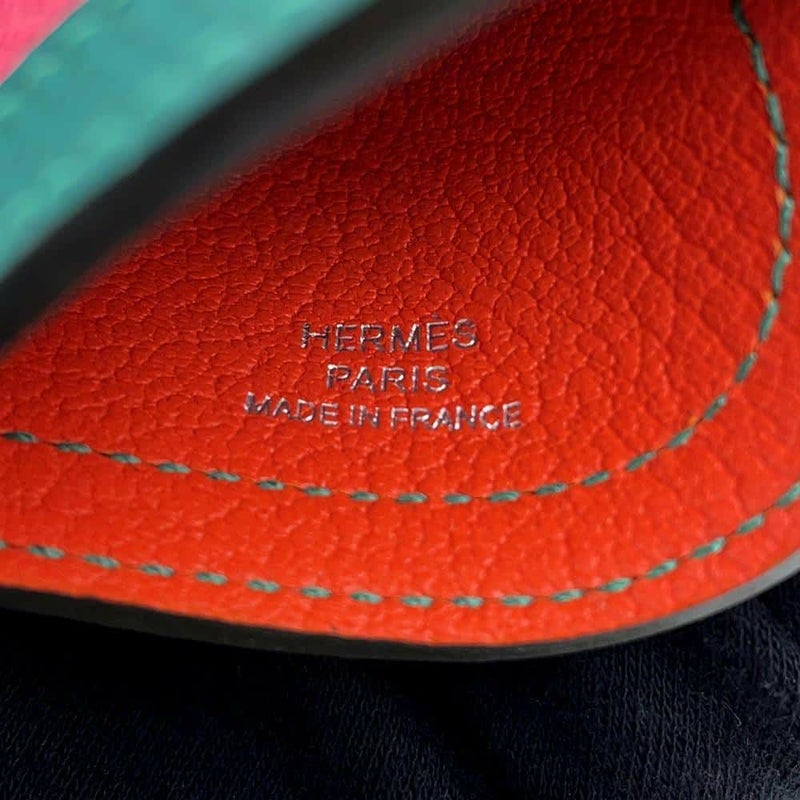 エルメス バッグチャーム カマイユ Camail ローズアザレ/マラカイト/ライム/シルバー金具 エプソン A刻印 馬蹄 キーホルダー キーリング