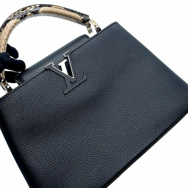 ルイヴィトン ハンドバッグ トリヨンレザー/パイソン カプシーヌBB LOUIS VUITTON 2wayショルダーバッグ ブラック 黒