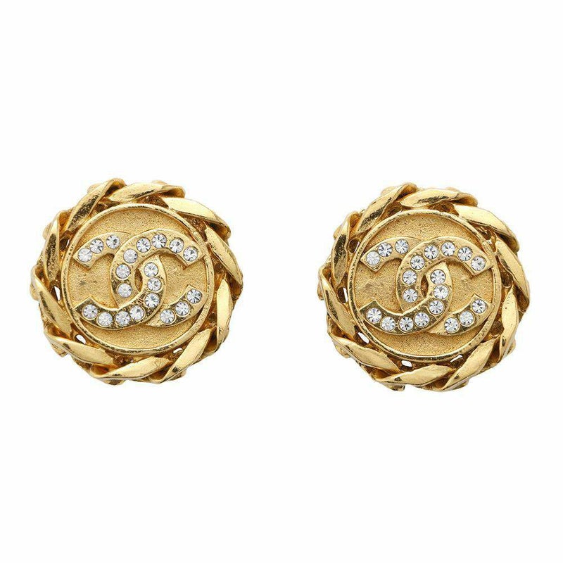 シャネル イヤリング ココマーク チェーンモチーフ ラインストーン 23 CHANEL アクセサリー