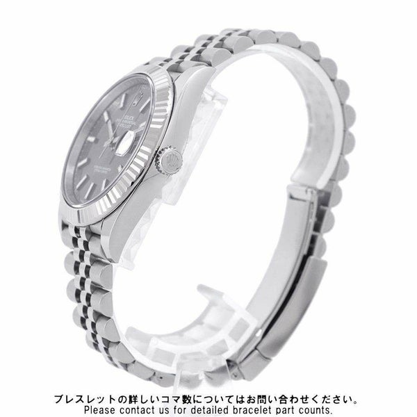 ロレックス デイトジャスト41 SS/K18WG ランダムシリアル ルーレット 126334 ROLEX 腕時計 スレート文字盤