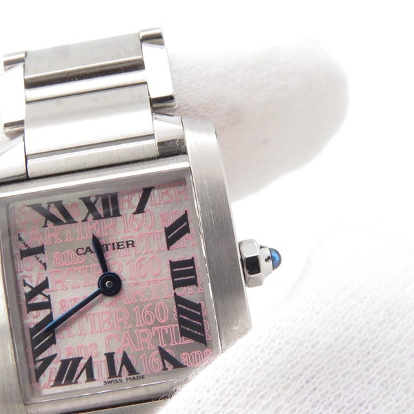 カルティエ タンク フランセーズ SM W51035Q3 Cartier 腕時計 レディース クォーツ 創立160周年アジア限定モデル ピンク文字盤