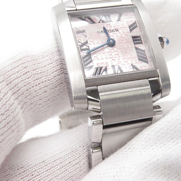 カルティエ タンク フランセーズ SM W51035Q3 Cartier 腕時計 レディース クォーツ 創立160周年アジア限定モデル ピンク文字盤