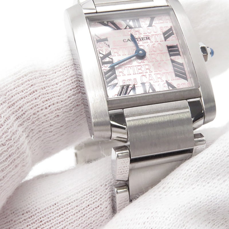 カルティエ タンク フランセーズ SM W51035Q3 Cartier 腕時計 レディース クォーツ 創立160周年アジア限定モデル ピンク文字盤