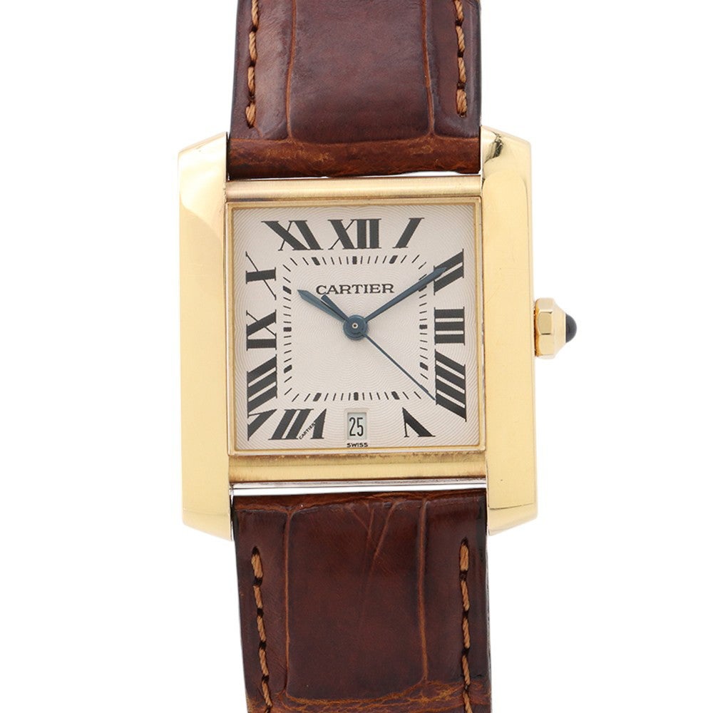 カルティエ タンク フランセーズ LM W5000356 K18YGイエローゴールド Cartier 腕時計 シルバー文字盤 カルティエ タンク フランセーズ LM W5000356 K18YGイエローゴールド