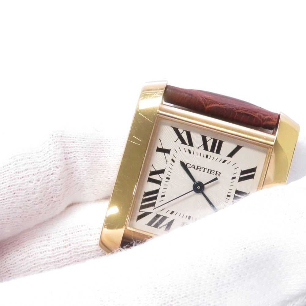 カルティエ タンク フランセーズ LM W5000356 K18YGイエローゴールド Cartier 腕時計 シルバー文字盤 カルティエ タンク フランセーズ LM W5000356 K18YGイエローゴールド