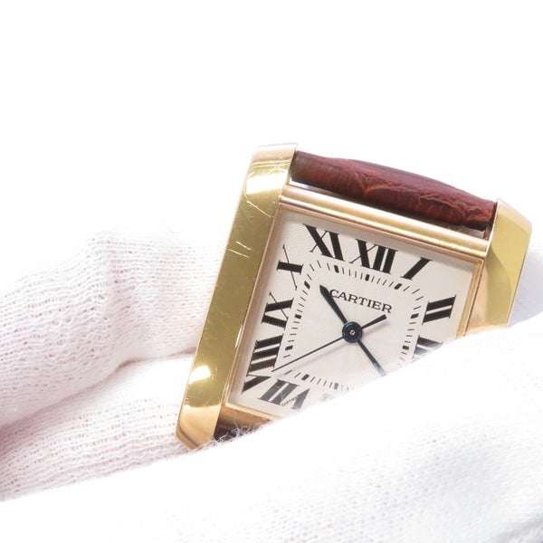 カルティエ タンク フランセーズ LM W5000356 K18YGイエローゴールド Cartier 腕時計 シルバー文字盤