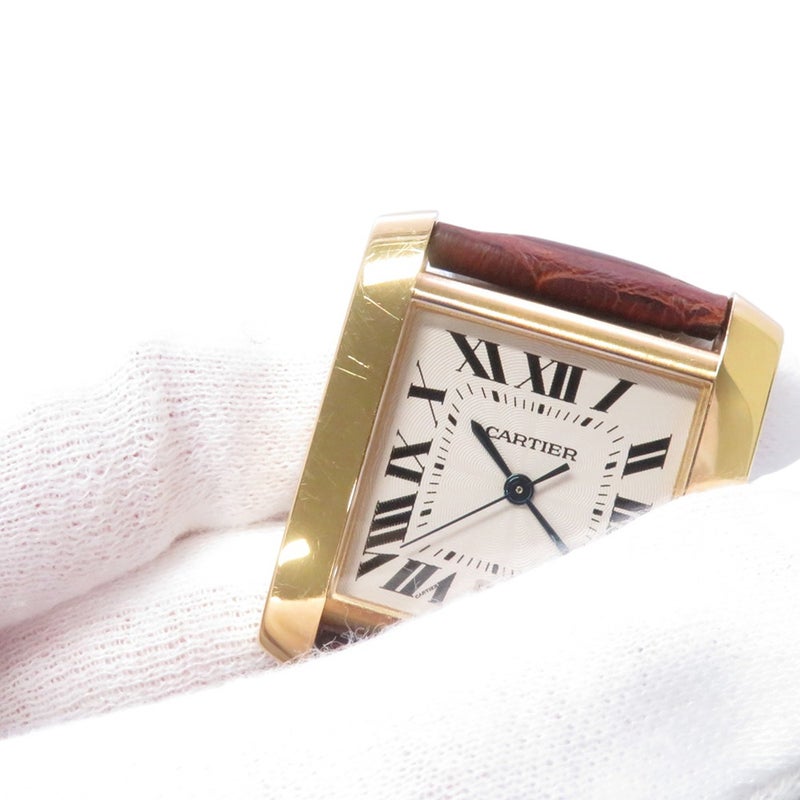 カルティエ タンク フランセーズ LM W5000356 K18YGイエローゴールド Cartier 腕時計 シルバー文字盤