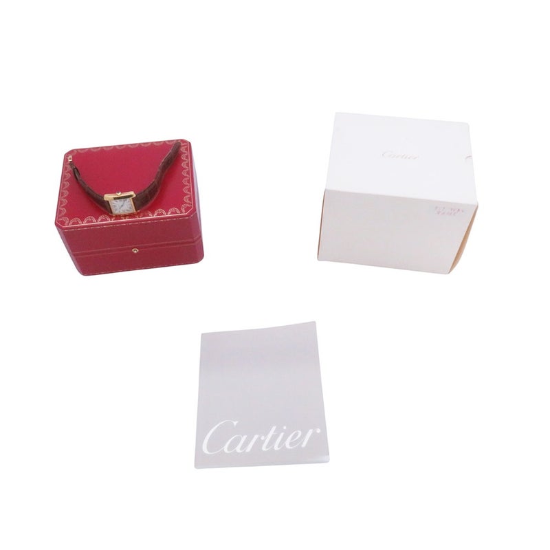 カルティエ タンク フランセーズ LM W5000356 K18YGイエローゴールド Cartier 腕時計 シルバー文字盤