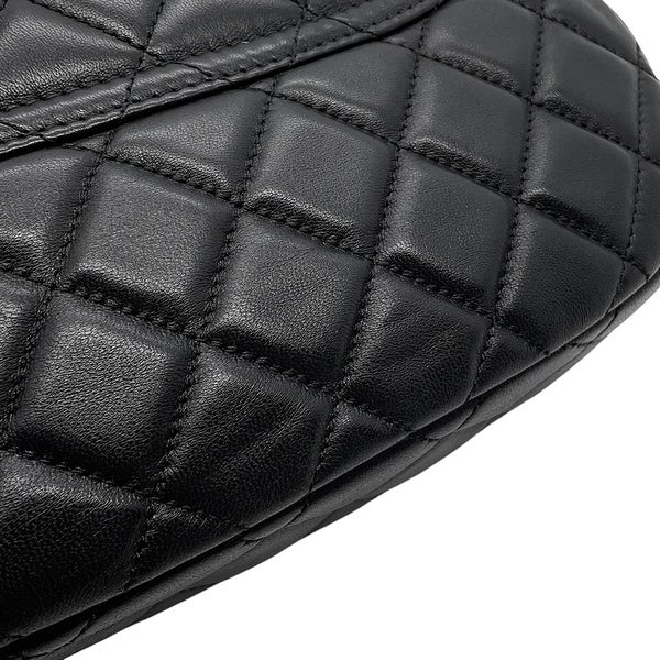 シャネル チェーンショルダーバッグ マトラッセ ココマーク トップハンドル ラムスキン AS4569 CHANEL 2way 黒
