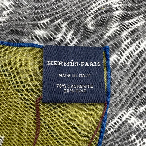 エルメス スカーフ カレH 140 カレジェアン カリグラフィ・エケストル Calligraphie Equestre カシミヤ シルク HERMES
