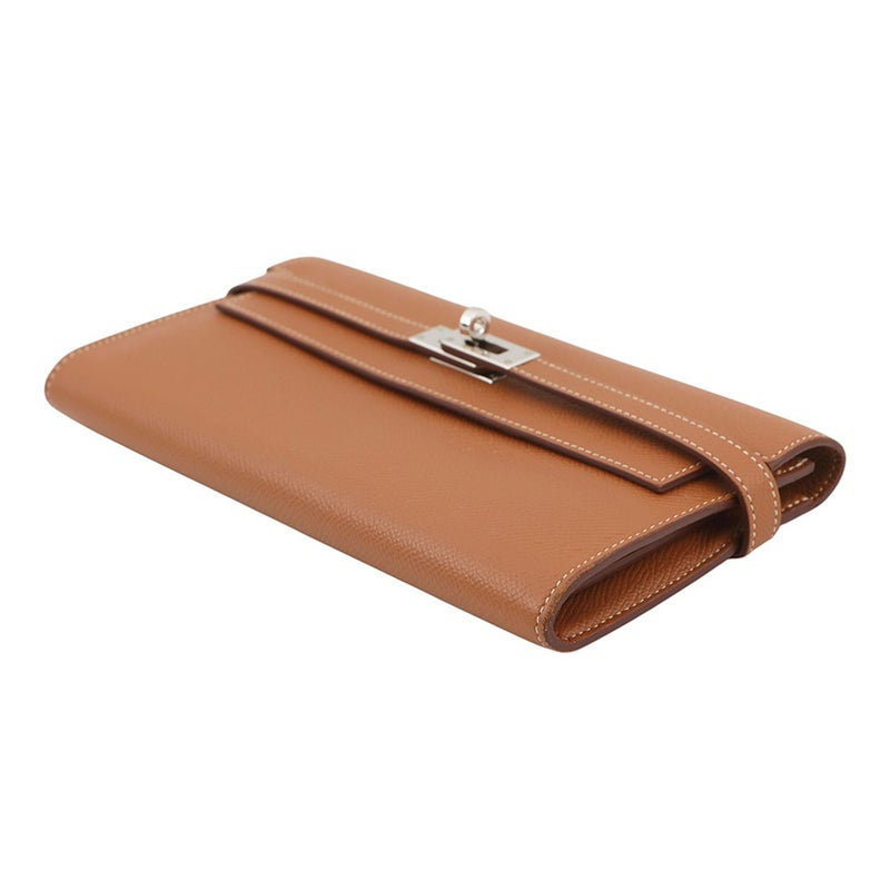 エルメス 長財布 ケリーウォレット ロング ゴールド/シルバー金具 エプソン D刻印 HERMES