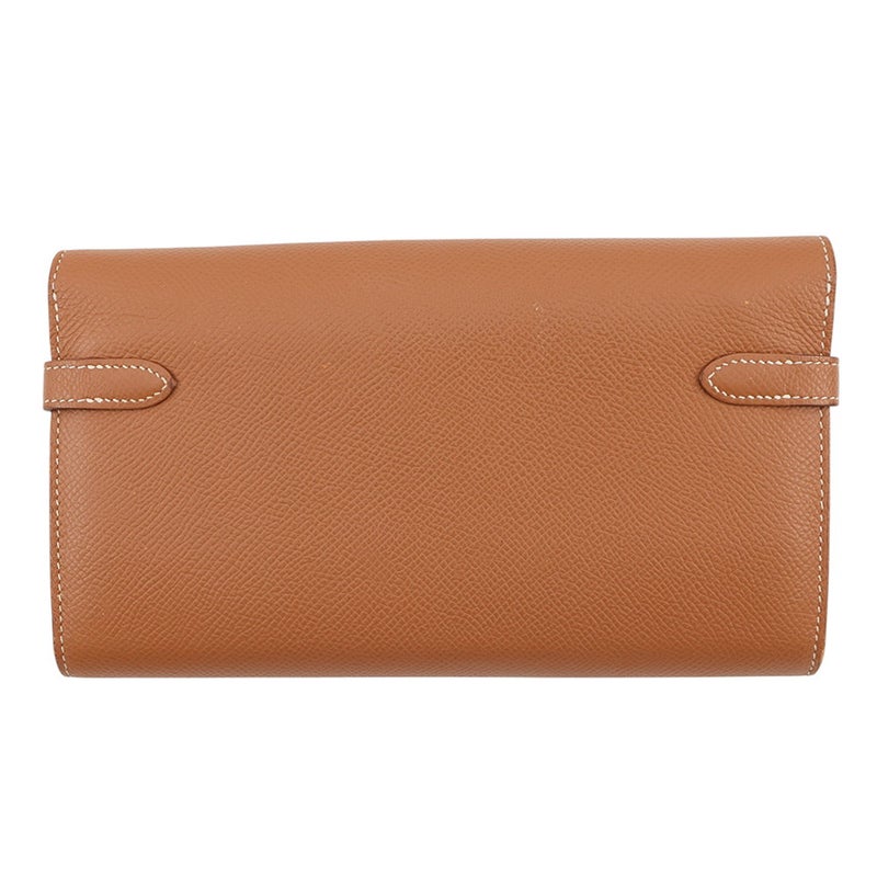 エルメス 長財布 ケリーウォレット ロング ゴールド/シルバー金具 エプソン D刻印 HERMES
