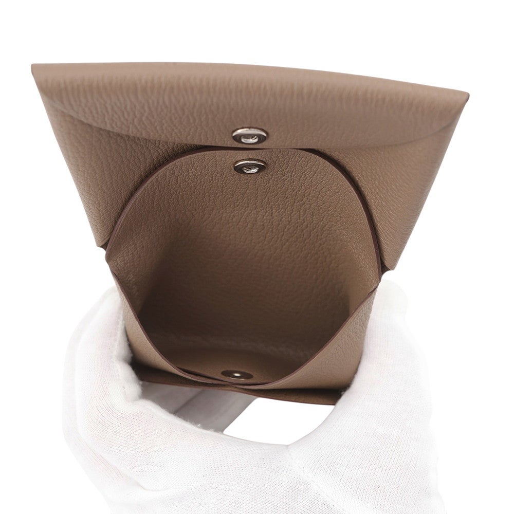 エルメス コインケース カルヴィ デュオ エトゥープ/シルバー金具