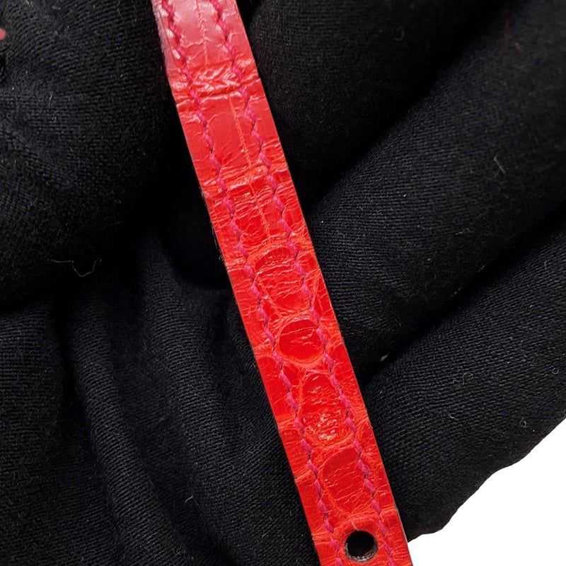 エルメス ショルダーウォレット ミニ コンバイヤー ゼラニウム/シルバー金具 アリゲーター □R刻印 財布