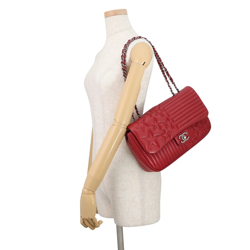 シャネル チェーンショルダーバッグ ココマーク スター ラムスキン CHANEL 2ｗayバッグ