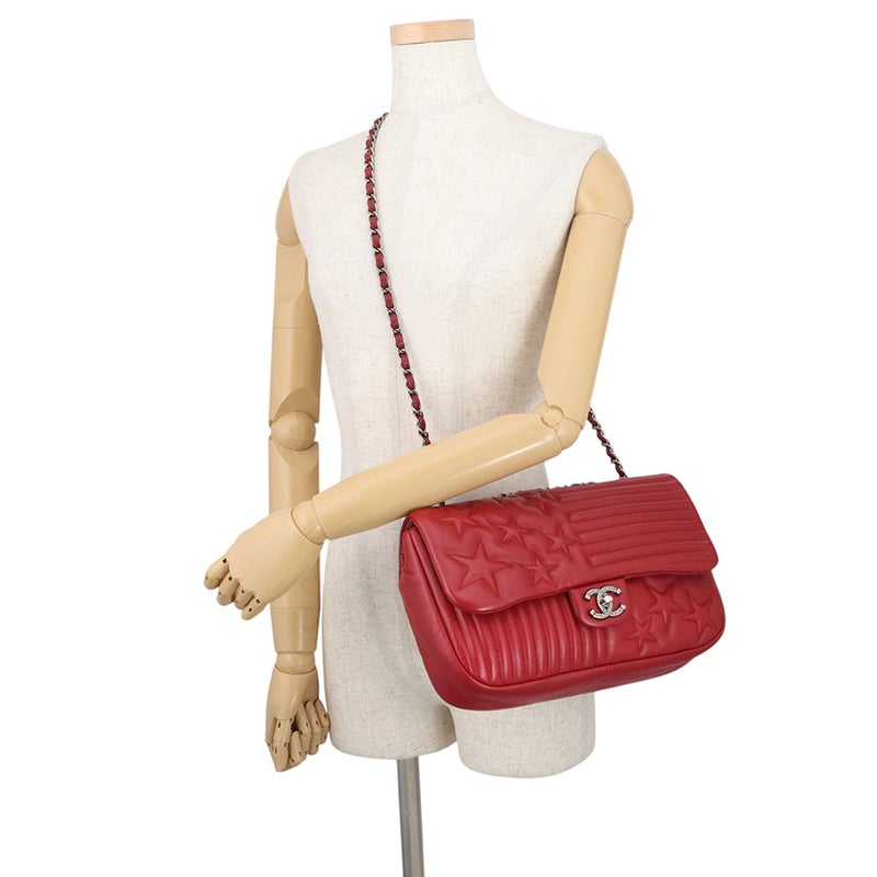 シャネル チェーンショルダーバッグ ココマーク スター ラムスキン CHANEL 2ｗayバッグ