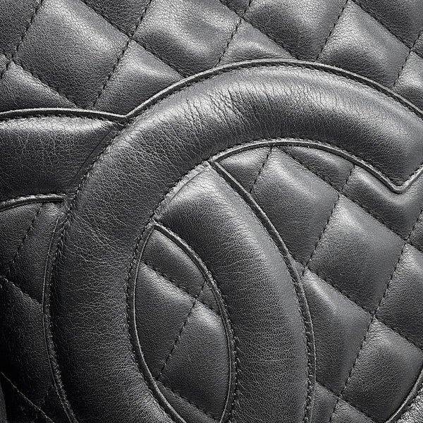 シャネル ハンドバッグ カンボンライン ココマーク ミディアムトート ラムスキン A25167 CHANEL バッグ 黒