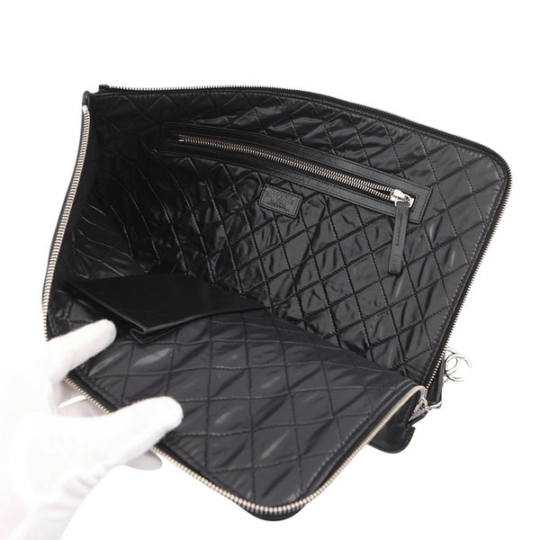 シャネル クラッチバッグ ココマーク レザー CHANEL バッグ セール品 黒