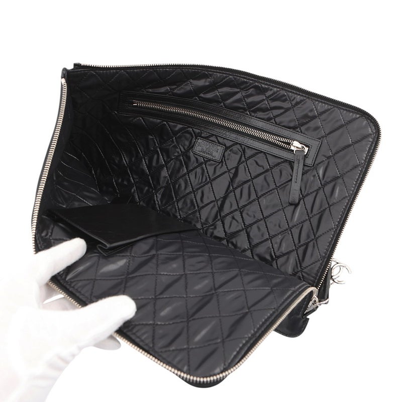 シャネル クラッチバッグ ココマーク レザー CHANEL バッグ セール品 黒
