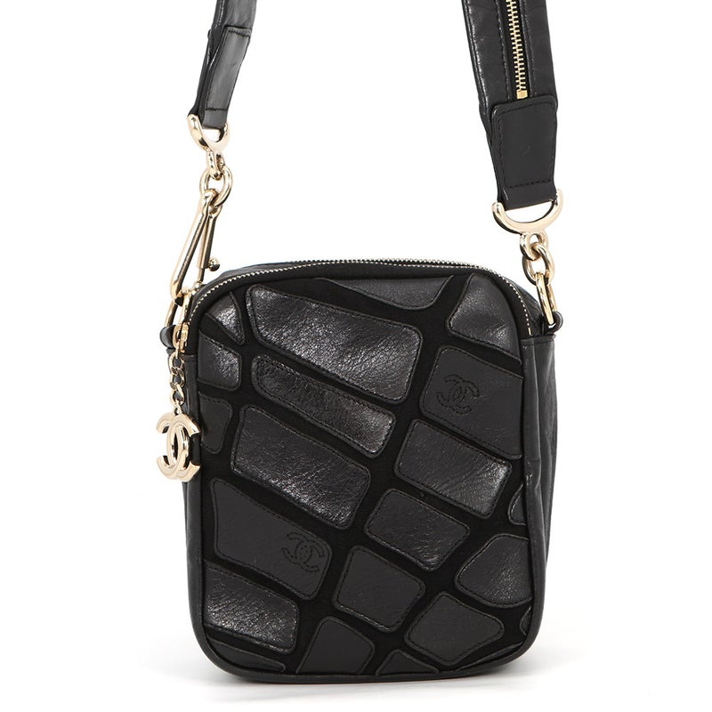 シャネル ショルダーバッグ ココマーク レザー CHANEL ミニバッグ 黒