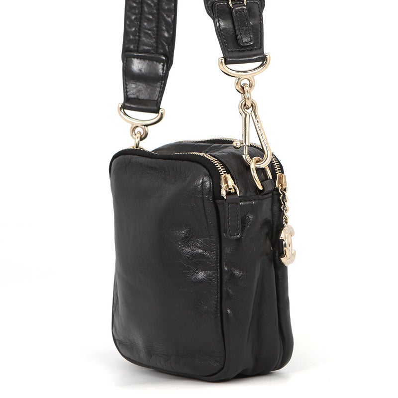 シャネル ショルダーバッグ ココマーク レザー CHANEL ミニバッグ 黒