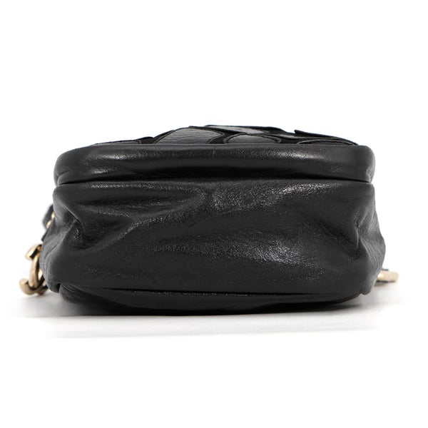 シャネル ショルダーバッグ ココマーク レザー CHANEL ミニバッグ 黒