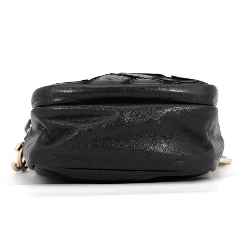 シャネル ショルダーバッグ ココマーク レザー CHANEL ミニバッグ 黒